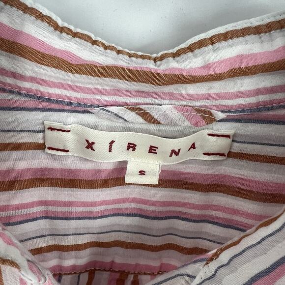XIRENA Beau Striped Multicolor 100% Cotton Button Down Shirt Women’s Size Small - Picture 9 of 10